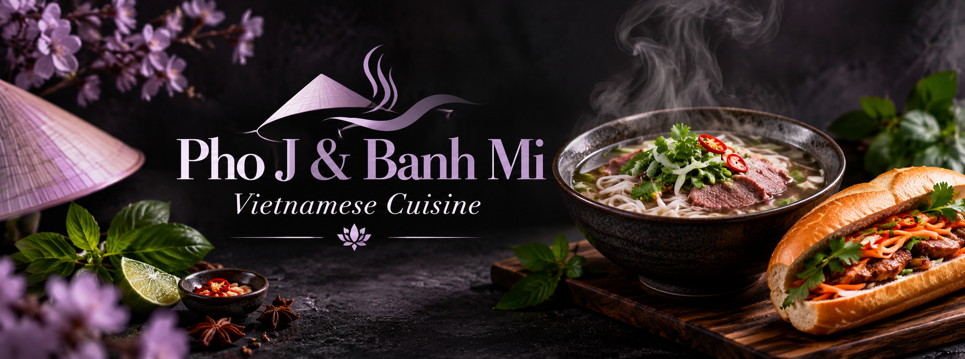 Food imagery from Pho J's official Facebook cover